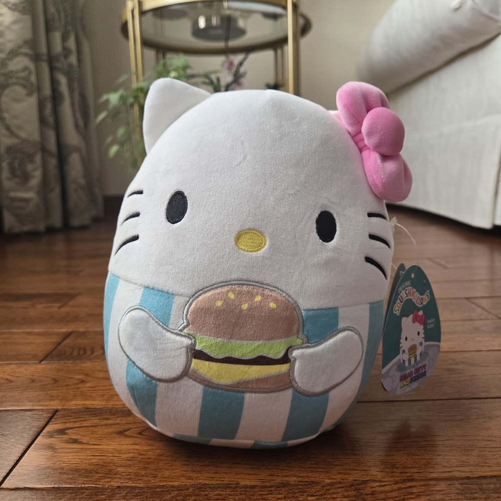 Squishmallows x Sanrio: Hello Kitty with Burger - 8" Plush - Picture 1 of 16
